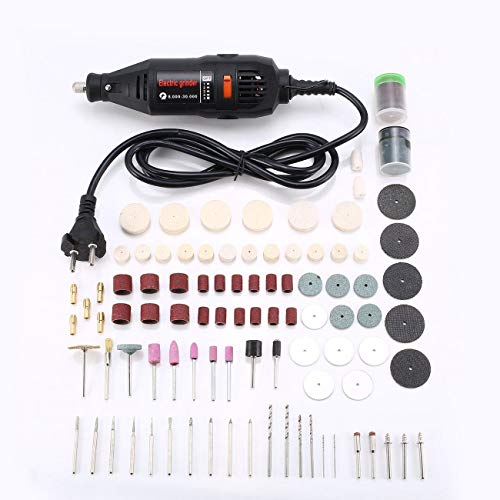 Preisvergleich Produktbild Bohrmaschine Mini Grinder Variable Geschwindigkeit Bohren Gravur Polieren DIY Power Rotary Tool Kit Graveur mit Filzpolierer (schwarz) JBP-X