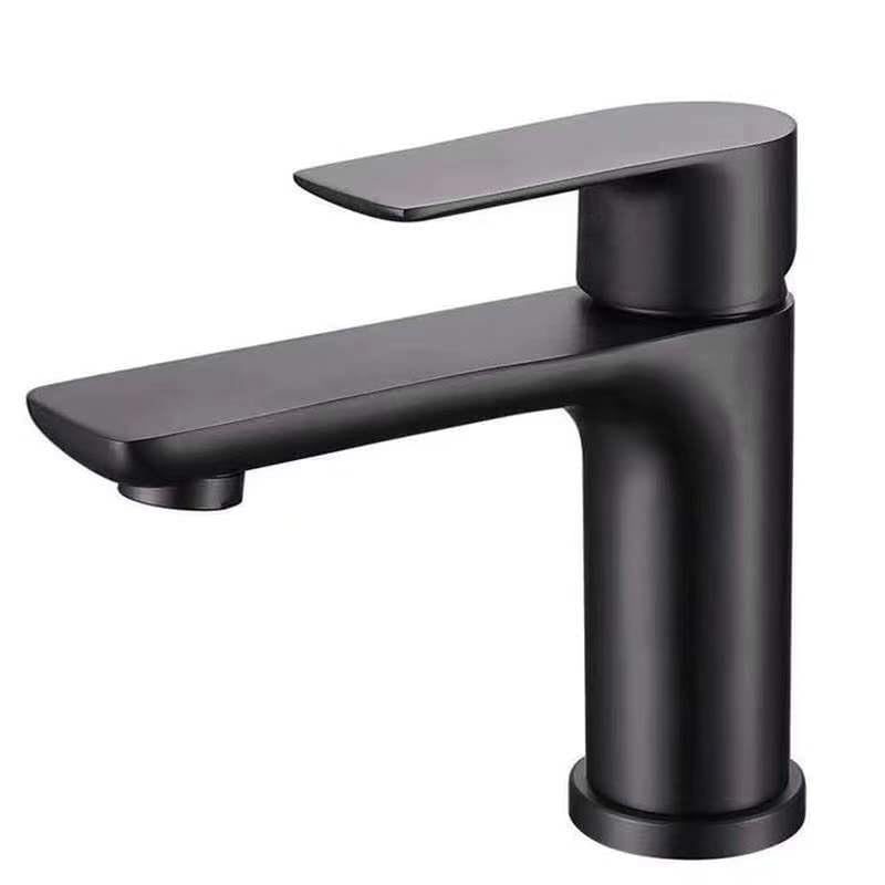Mitigeur de lavabo noir mat en acier inoxydable anti-traces pour salle de bain