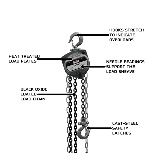 Jet S90-050-10, 1/2-Ton Hand Chain Hoist With 10' Lift (101900) #TOP1