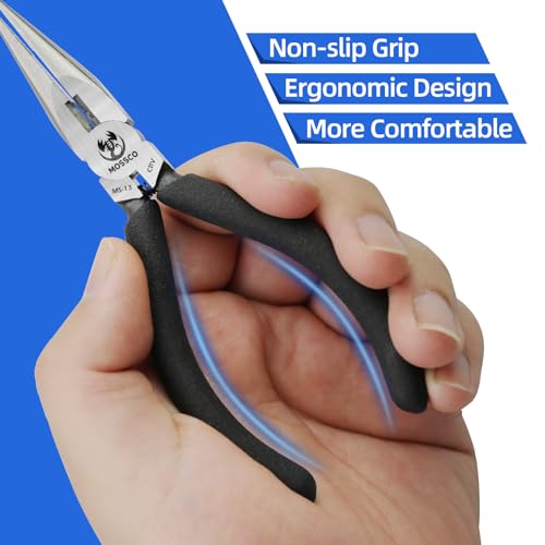 Image of Needle Nose Pliers, 5 inch Mini Long Nose Pliers with Cutter, Serrated Jaw Precision Small Needle Nose Pliers for Jewelry Making, Bending Wire, Crafts, Electronic Repair