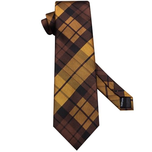 Image of Hi-Tie Mens 70inches Tie Set Extra Long Necktie for Men Cufflinks Handkerchief Big Tall Men Business Wedding
