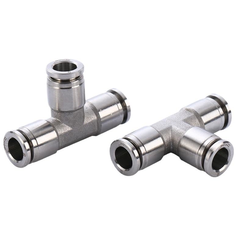 Raccord d'air pneumatique 16mm en T à 3 voies en acier inoxydable durable