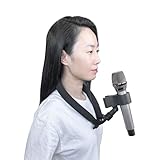 Microphone Neck Holder, Hands-Free Microphone Stand for Live Streaming, Hosting, Singing & Dancing, Magic Shows, Public Speaking