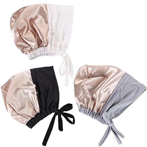 Image of Lucky staryuan 3Pack Soft Muslim Turban Hat Inner Hijab Caps Underscarf Bonnet Hat Headwear for Cancer