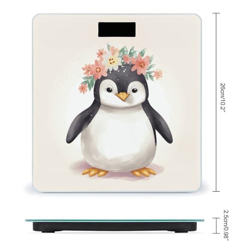Báscula Digital para Peso Corporal con Diseño Pingüino Floral miniatura 2