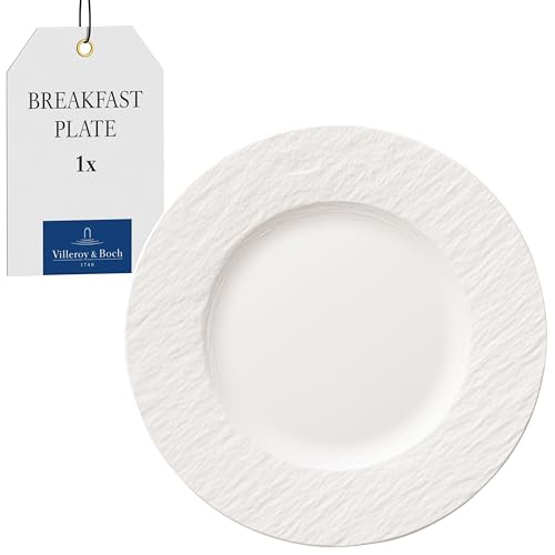 Villeroy & Boch 10-4240-2640 Manufacture Rock Breakfast Plate, Premium Porcelain, White