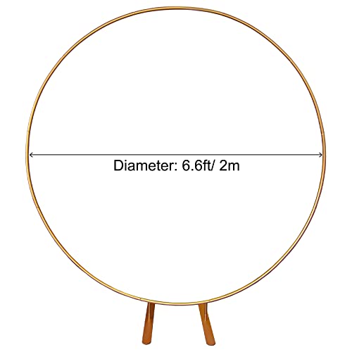 Rose Gold Circle Arch For Balloons Flower, Uniideco 6.6 Ft Circular Metal Aluminum Alloy Round Frame Arbor Wedding Arches, Gender Reveal Baby Shower Decorations Birthday Photo Ring Backdrop Stand #TOP1