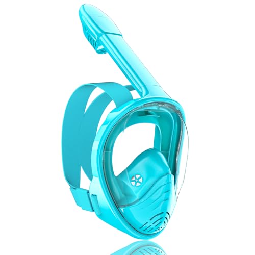 Image of QingSong Kids Snorkel Mask Full Face, Snorkeling Set with Camera Mount, 180 Degree Panoramic View Snorkeling Gear Anti-Fog Anti-Leak