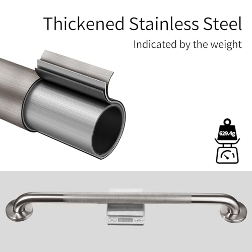Barre d'appui texturée pour personnes âgées nickel brossé 61 cm douche wc
