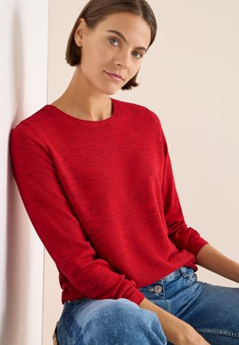 Cecil Strukturpullover Fiery red Heather Melange S – Ansicht 5