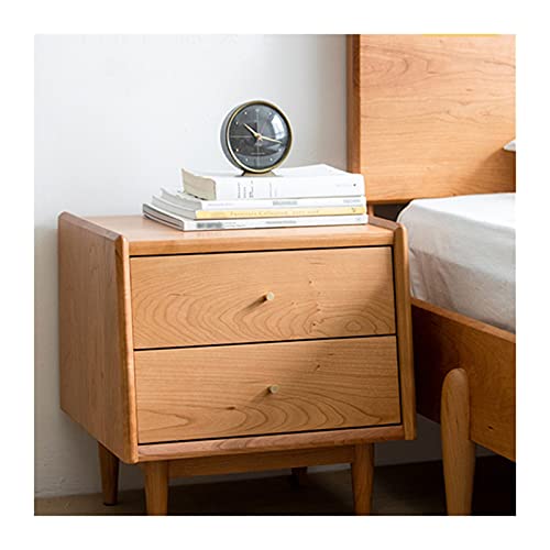 FLYIFE Mesita de Noche Mesita de Noche Almacenamiento Color Madera de Cerezo Mesita de Noche con Cajones para Sala de Estar Dormitorio Balcón Familia Y Oficina