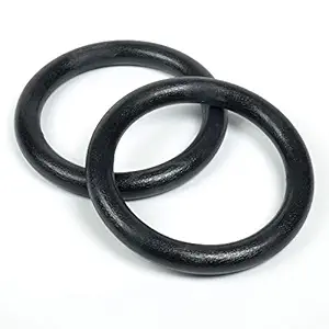 AP Plus Ninja Warrior Rings - Set of 2 Large Black Traverse Gymnastics Climbing, with use on Obstacle Courses and Slack Lines, Outdoor Playground Equipment Accessories, Training
