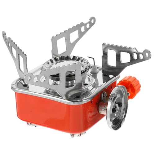SKISUNO Hornillo Gas Plegable Portátil Quemador Cuadrado Acero Inoxidable Estufa Casete Ligera para Camping y Picnic