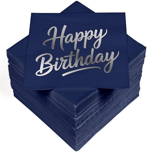 HEKU 100 Servietten, 3-lagig, 33x33cm, Happy Birthday I Saugstark und praktisch verpackt I Breite Auswahl I Ideal für besondere Anlässe