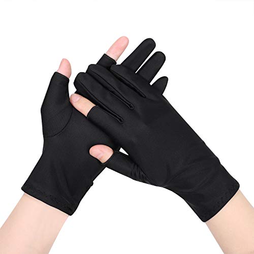Fishing Driving Gloves for Men Women Sunscreen Summer Fingerless Anti-UV Protection Touchscreen Cooling Breathable Gloves Cycling Riding Full Palm Non-Slip Grip Motorcycle Golf Outdoor Mittens