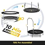 Rebounder Trampoline for Adults - 40" Foldable Mini Trampoline Fitness Rebounder with Adjustable U-Bar Handle, Max Load 350lbs,Stable Quiet Indoor/Outdoor Exercise Equipment - Image 5