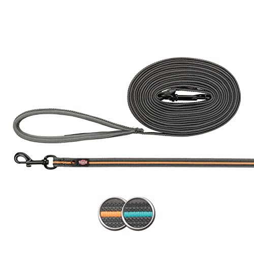TRIXIE Fusion Fusion Tracking-Riemen, gummiert, M-XL, 3 m/17 mm, Graphit/Papaya