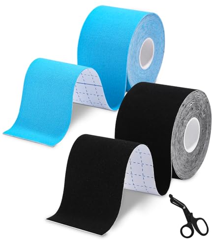TIDEVAN 2 Rollen Kinesiologie Tape,Kinesiotapes Medizinisches Tape,Physio Tape Wasserfestes & Elastisches Hautfreundlich Kinesio Tapes für Knieschmerzen,Ellenbogen und Schulter,Blau +Schwarz(5cm x 5m) TIDEVAN 2 Rollen Kinesiologie Tape,Kinesiotapes Medizinisches Tape,Physio Tape Wasserfestes & Elastisches Hautfreundlich Kinesio Tapes für Knieschmerzen,Ellenbogen und Schulter,Blau +Schwarz(5cm x 5m)