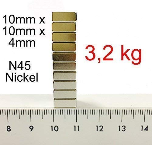 40 Neodimio Parallelepipedi Magneti 10mm x 10mm x