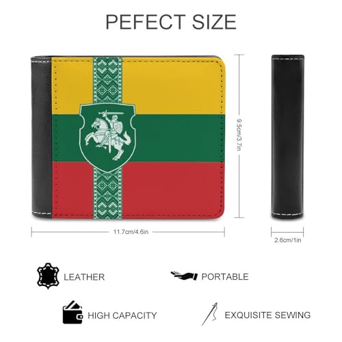 Lithuania Flag Mens Short Wallet，coin Wallet, Card Bag, Certificate Storage Bag2