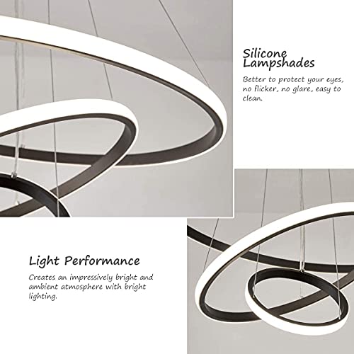 Lámpara de impacto regulable LED triple anillo de metal para dormitorio 4