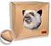 AVEELO Cueva para gatos de fieltro con suelo antideslizante, apta para estantería IKEA Kallax y Expedit, con cojín extraíble, cueva de fieltro para gatos y perros pequeños, cesta para gatos (beige)