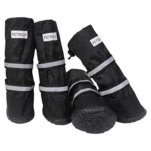 URBEST Dog Shoes, Waterproof Dog Boots, Warm Lining Nonslip Rubber Sole for Snow Winter (S, Black)