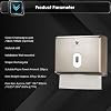 Toilet Tissue Dispenser, Paper Towel Dispenser, Wall-Mounted Bathroom Tissue Dispenser (Champagne Gold)