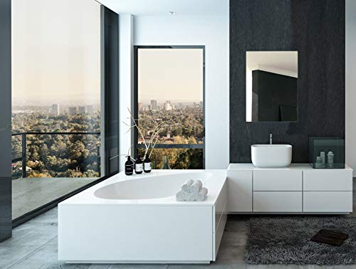 22x30 inch Gold Brushed Metal Framed Vanity Mirror for Wall | Rectangular Square Corner Glass Panel Wall Mirror | Bathroom Vanity Mirror Hangs Horizontal or Vertical