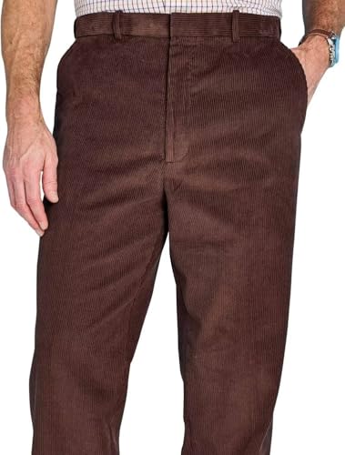 Men's Corduroy Pants Straight Fit Flat-Front Casual Pants3