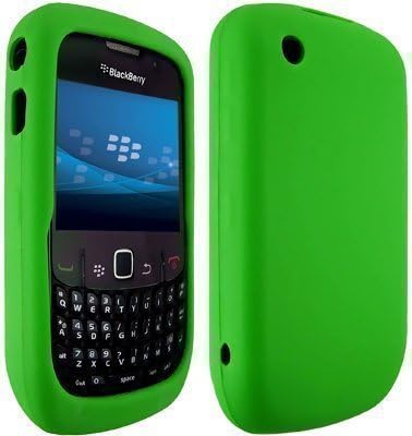 Blackberry Curve 8520 Cover case Skin Pouch Shell Plain Unbreakable Silicone Gel Green