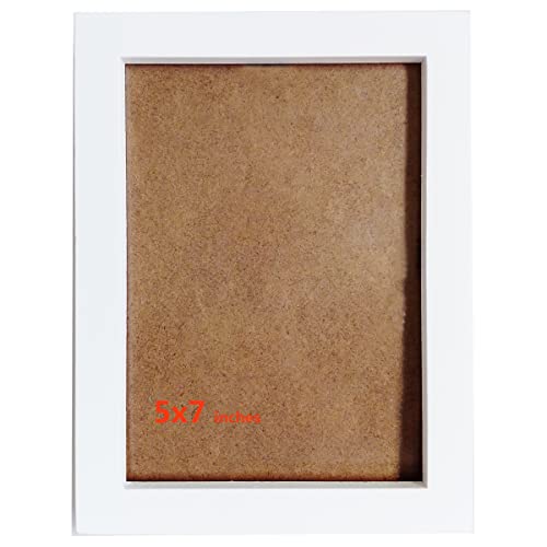 Image of 5x7 Picture Frames White. Solid Wood, Plastic Panel.The Protective Film Must be Removed.