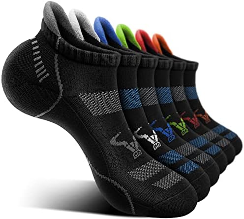 BULLIANT Men Running Socks 6Pairs,Ankle Socks No Show Breathable Wicking For Men Women,Full Cushioned Sole