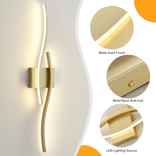 Image of KARTOOSH Hardwired Gold Vanity Lights for Bathroom