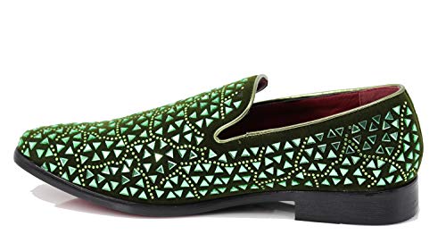 SPK27 Men's Rhinestone Sparkling Suede Dress Shoes Loafer Classic Designer Moccasins3