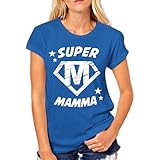 Photo Gallery puzzletee - maglietta festa della mamma - t-shirt donna in cotone con stampa resistente, leggera e traspirante - idea regalo originale - (mamma super - blu, xl) Photo Gallery puzzletee - maglietta festa della mamma - t-shirt donna in cotone con stampa resistente, leggera e traspirante - idea regalo originale - (mamma super - blu, xl)