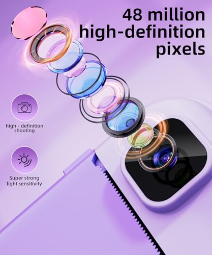 Image of Kids Camera Instant Print for Boys and Girls, 48MP HD Cameras w /1080P Video, Print Paper, 32GB Card, Brush, Christmas Birthday Gifts Toys for Toddler and Teenagers Age 3-16 Years Old (Purple)