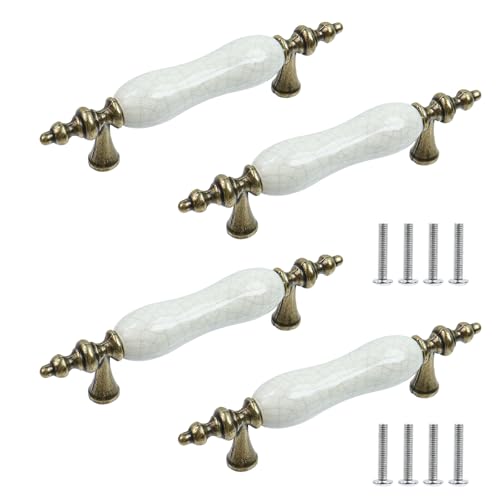 Oedema 4Pcs Ceramic Cabinet Pulls 3-inch Hole Center