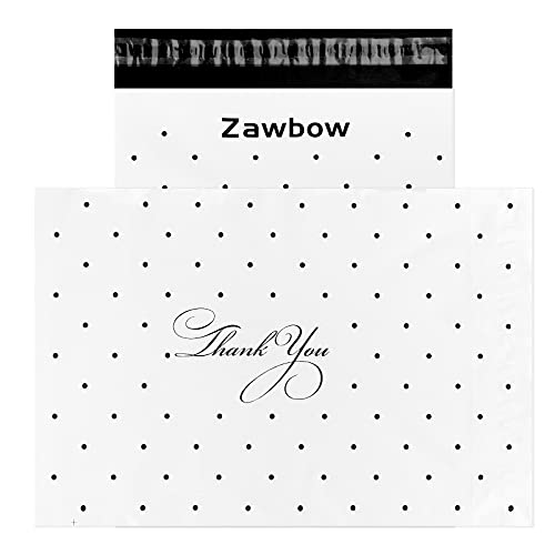 Zawbow 10x13 Inch Poly Mailers, 5.5Mil Thick Premium Shipping Envelopes Bags Thank You Floral 100 pack (10"13", Thank you)