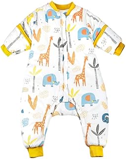 FLYISH DIRECT baby sleeping bag 3.5tog, sleeping bag with legs, cotton sleeping bag baby with removable sleeves, 12-36 months, Dinosaurs