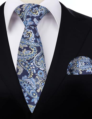 Image of Alizeal Mens 3.15'' Vintage Paisley Tie Pocket Square Set | Elegant Perfect for Banquet Wedding and Party