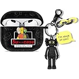 Airpods 第3世代 ケース Airpods 第1世代 ケースTPU素材 イヤホンケースキーホルダー リングロープ 付き 保護 耐衝撃 防水 防塵 全面保護 光沢のある生地 Airpods ケース (AirPods 第3世代 Black)