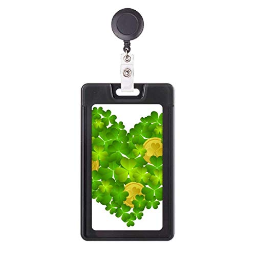Porte-badge rétractable Saint-Patrick trèfle et cœur