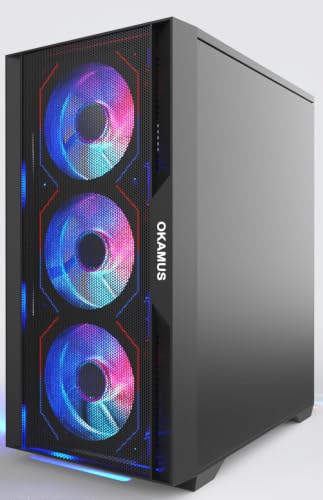Image of Prebuilt Gaming PC, RTX 3050 8GB DDR6, i7-7700 Up to 4.2GHz, 16GB RAM, 512GB SSD, Gaming Desktop Tower, ARGB Cooling with Temperature Display, WiFi 6, BT 5.3, Win 11 Home