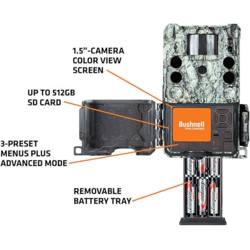 Bushnell Trail Camera CORE S-4K, No-Glow Game Camera with 4K Video and 1.5” Color Viewscreen