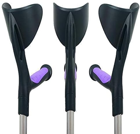 ortonyx forearm crutches 1 pair - ergonomic handle with comfy grip - high density sturdy aluminum - 308lb max / 200915