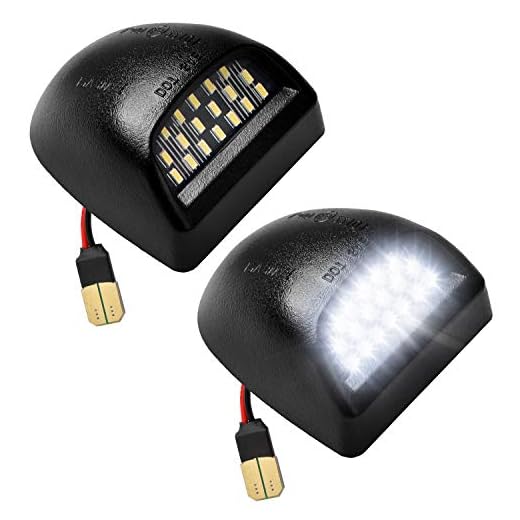 LESAUCE Full LED License Plate Light Tag Lamp Assembly Replacement for Chevy Silverado 1500 2500 3500 Suburban Tahoe GMC Sierra Yukon XL for Escalade, 6000K White, Pack of 2