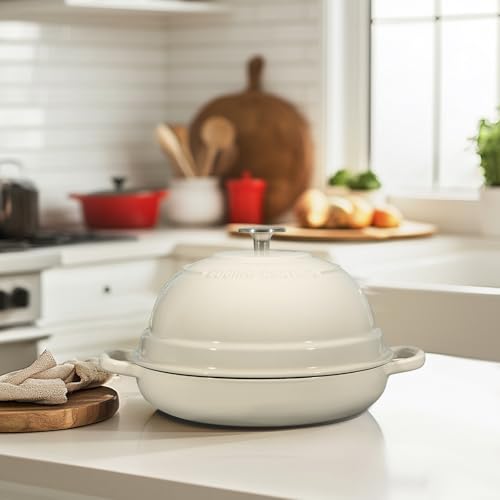 EDGING CASTING Enameled Cast Iron Dutch Oven Pot with Lid, Round Bread Oven for Homemade Sourdough Bread Baking, 6 Quart, White by EDGING CASTING - Image 7