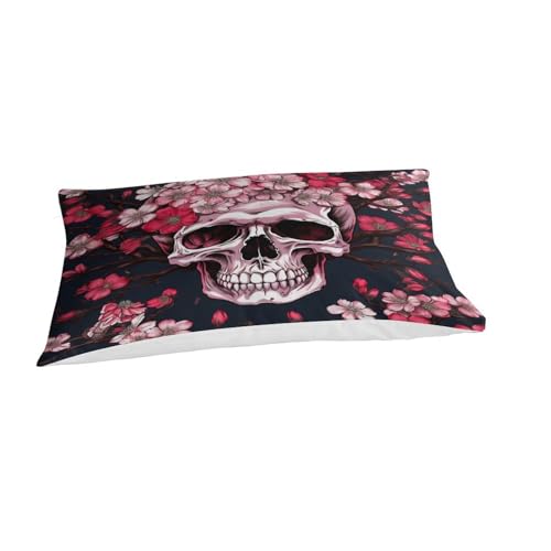 Set de edredón de calavera 3D y flores estilo gótico japonés 6