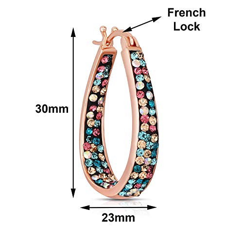 Savlano Inside Out Oval Shape Crystal Hoop Earrings For Women Comes With Savlano Gift Box3